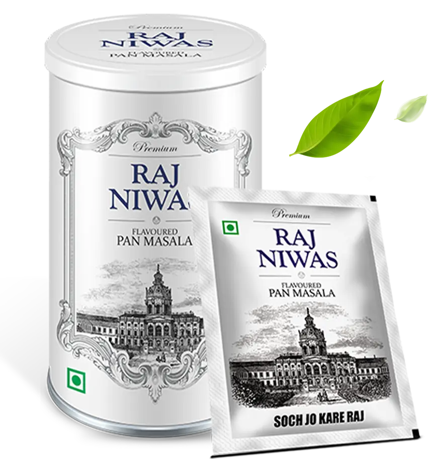 Raj Niwas flavoured Pan Masala pack and tin